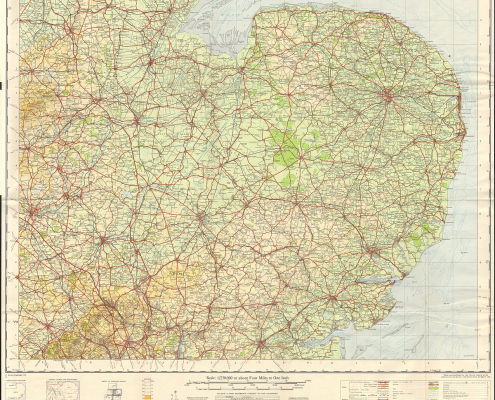 Ordnance Survey map of East Anglia, published December 1966.